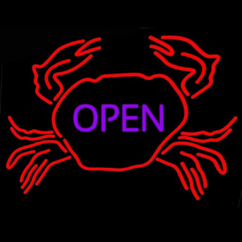 Crab Open 1 Leuchtreklame