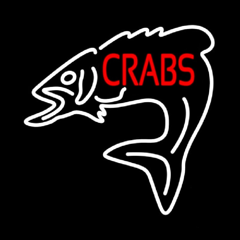 Crabs With Fish Logo Leuchtreklame