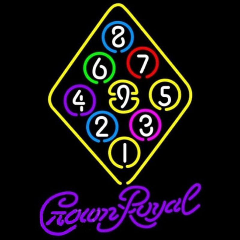 Crown Royal Ball Billiards Rack Pool Beer Sign Leuchtreklame