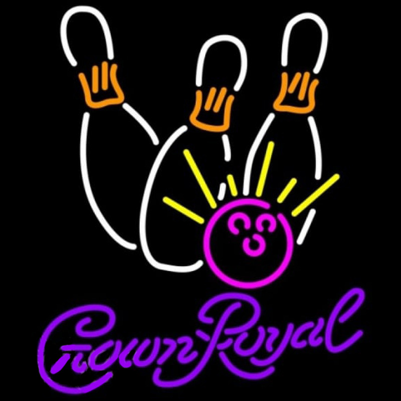 Crown Royal Bowling White Pink Beer Sign Leuchtreklame