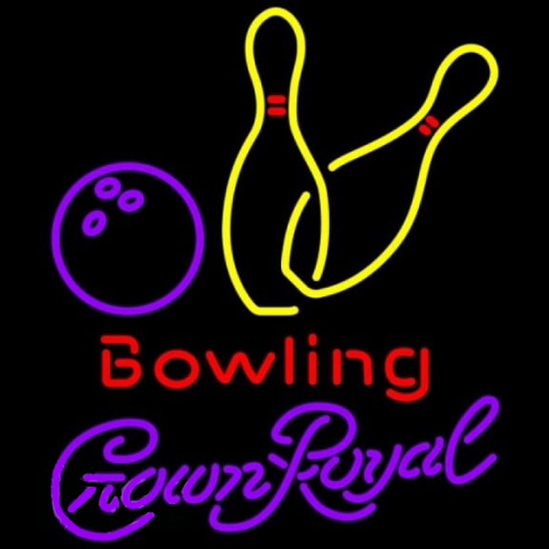 Crown Royal Bowling Yellow Beer Sign Leuchtreklame