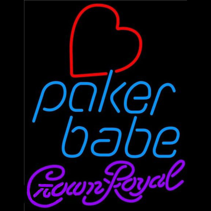 Crown Royal Poker Girl Heart Babe Beer Sign Leuchtreklame