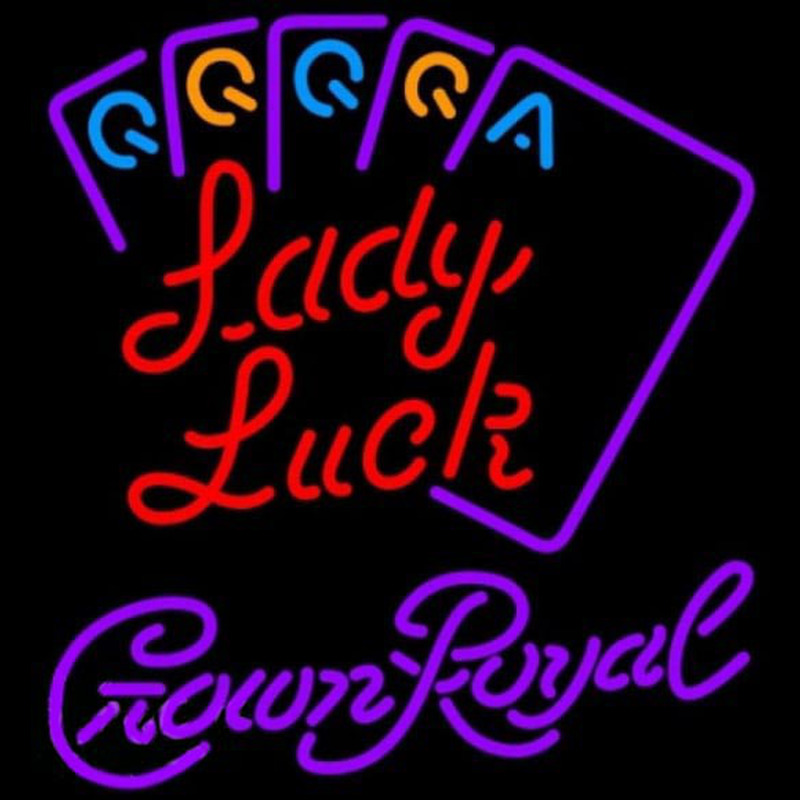 Crown Royal Poker Lady Luck Series Beer Sign Leuchtreklame