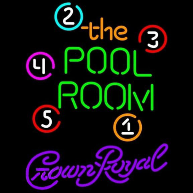 Crown Royal Pool Room Billiards Beer Sign Leuchtreklame