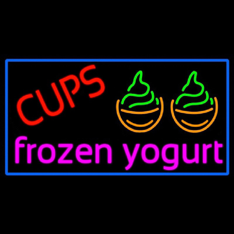 Cups Frozen Yogurt Leuchtreklame