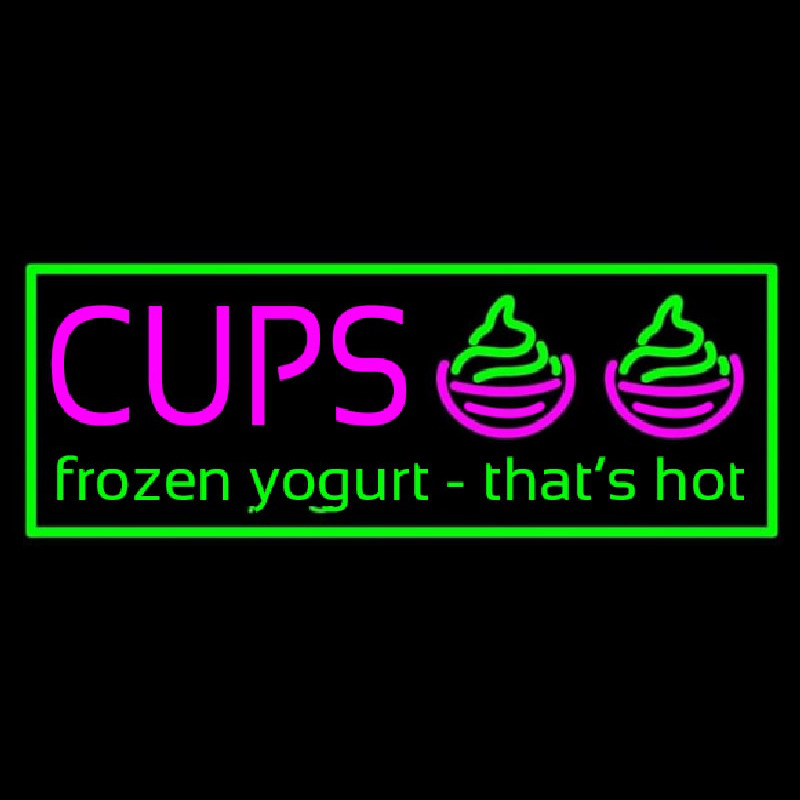 Cups Frozen Yogurt Leuchtreklame