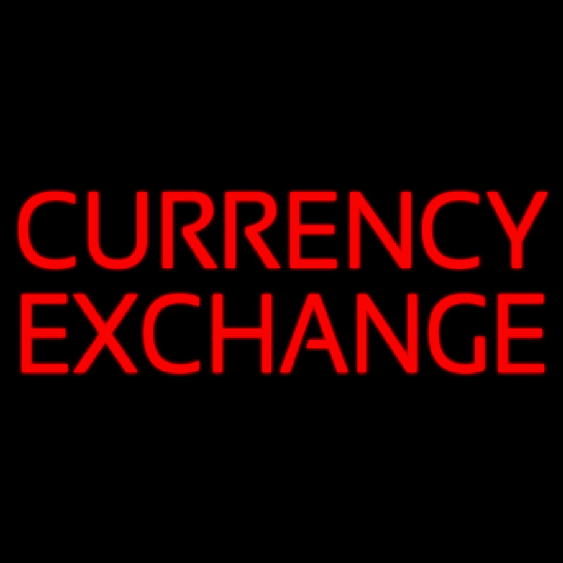 Currency E change Leuchtreklame