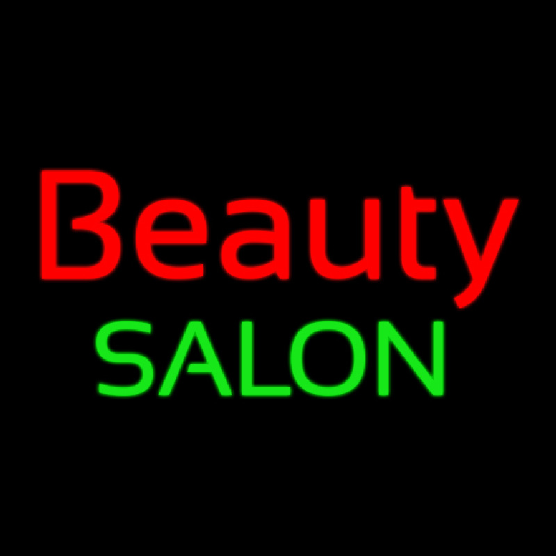 Cursive Red Beauty Salon Green Leuchtreklame