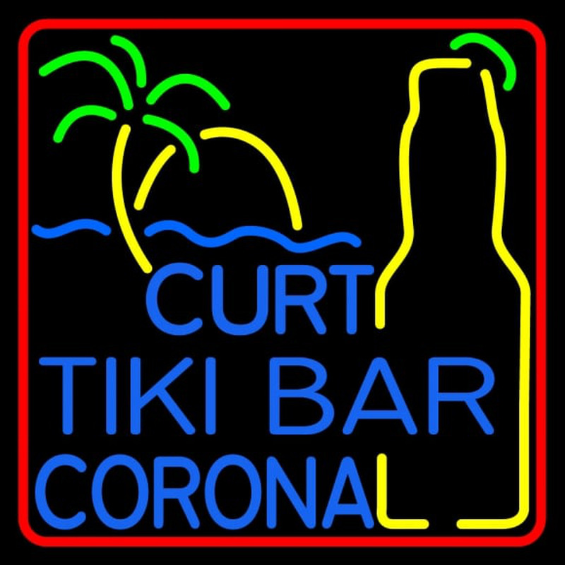 Custom Curt Tiki Bar Corona Logo Leuchtreklame