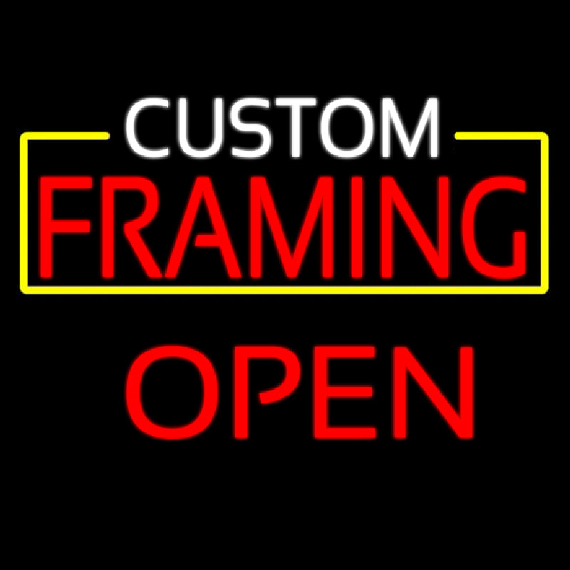 Custom Framing Open Leuchtreklame