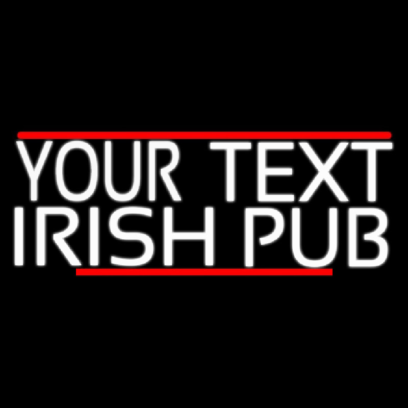 Custom Irish Pub With Red Line Leuchtreklame