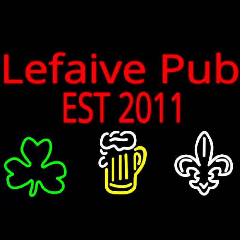 Custom Lefaive Pub Est 2011 Leuchtreklame