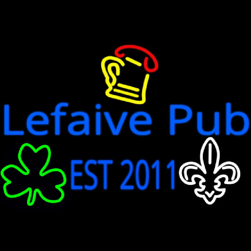 Custom Lefaive Pub Est 2011 Leuchtreklame