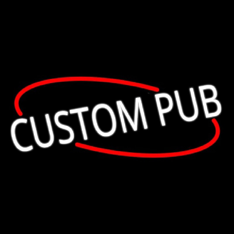 Custom Pub With Red Line Leuchtreklame