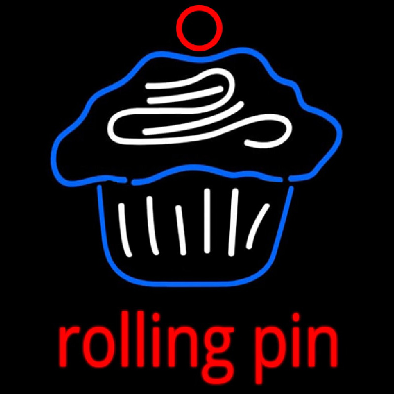 Custom Rolling Pin Cupcake 2 Leuchtreklame