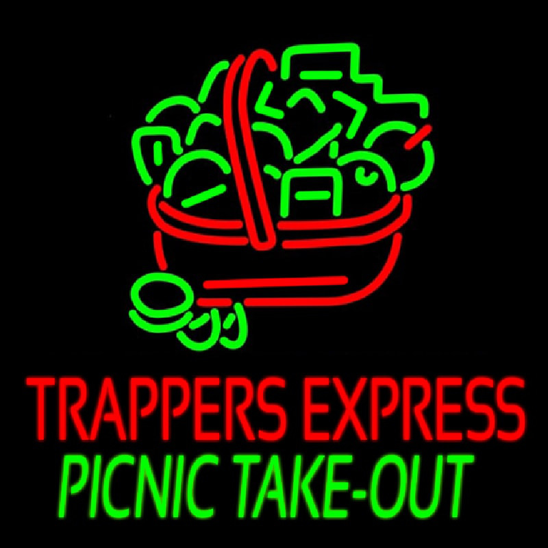 Custom Trappers E press Picnic Take Out Leuchtreklame