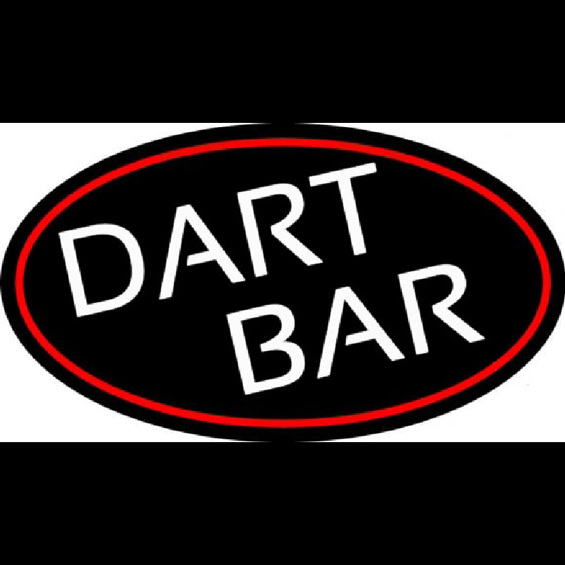 Dart Bar With Oval With Red Border Leuchtreklame