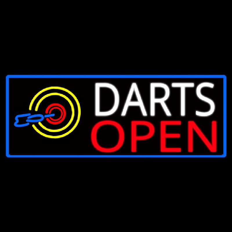 Dart Board Open With Blue Border Leuchtreklame