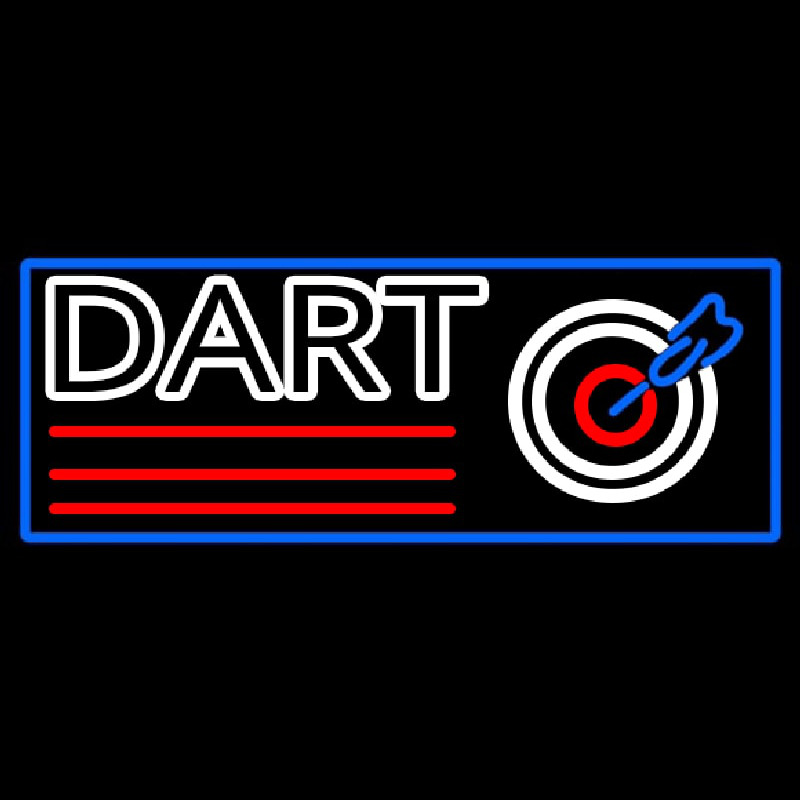 Dart Board With Blue Border Leuchtreklame