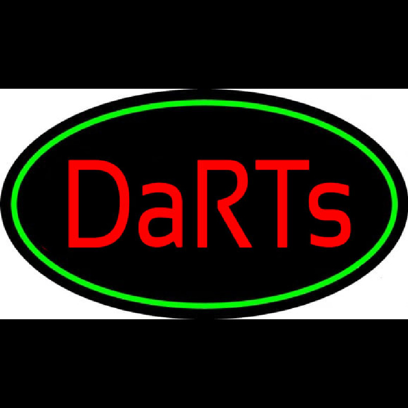 Darts Oval With Green Border Leuchtreklame