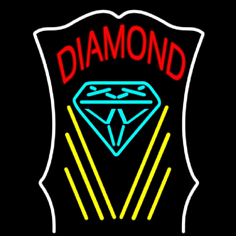 Diamond With White Border Leuchtreklame