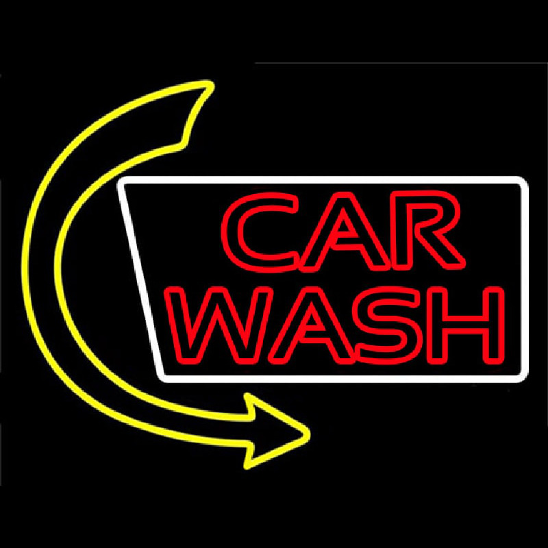 Double Stroke Car Wash With Arrow Leuchtreklame