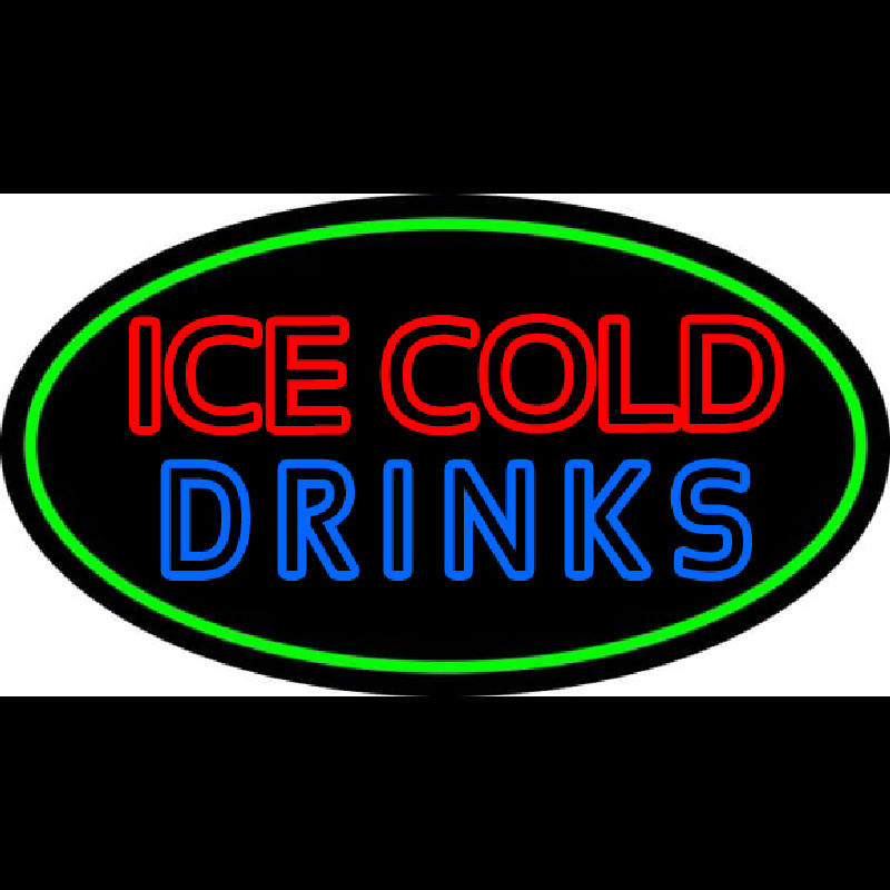 Double Stroke Ice Cold Drinks Leuchtreklame