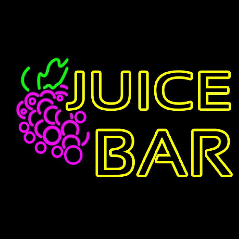 Double Stroke Juice Bar With Grapes Leuchtreklame