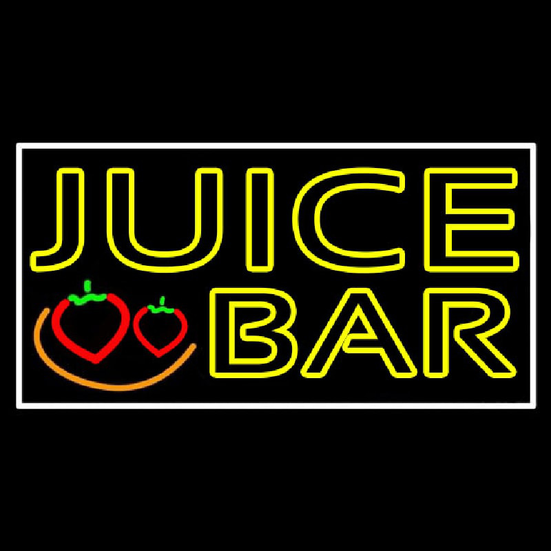Double Stroke Juice Bar With Strawberries Leuchtreklame