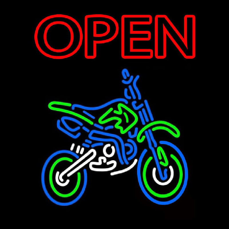 Double Stroke Red Open Bike Logo Leuchtreklame