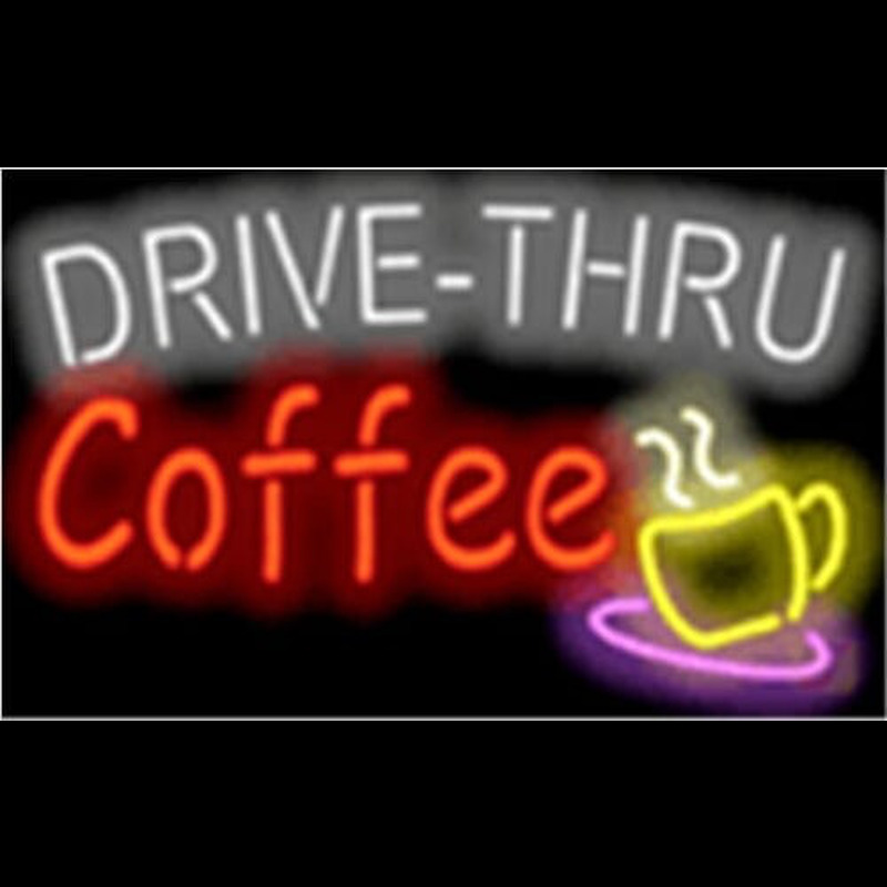 Drive Thru Coffee Cafe Leuchtreklame