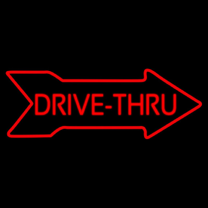 Drive Thru With Arrow Leuchtreklame