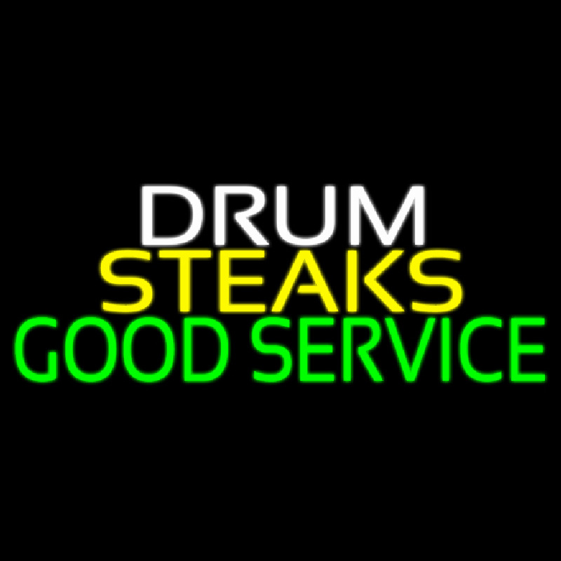 Drum Steaks Good Service Block 1 Leuchtreklame