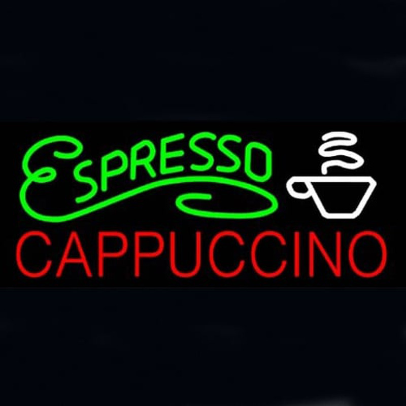 Espresso Cappuccino Laden Offen Leuchtreklame