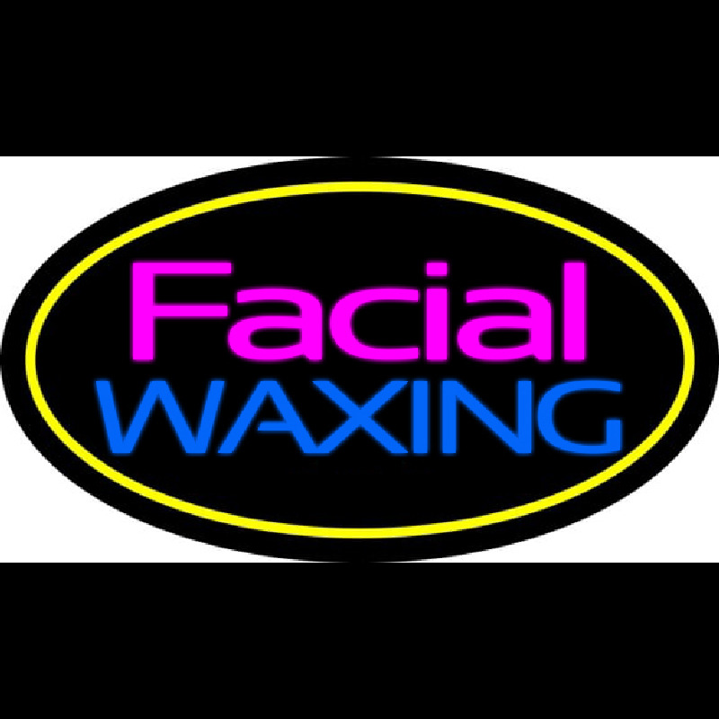 Facial Wa ing Oval Yellow Leuchtreklame