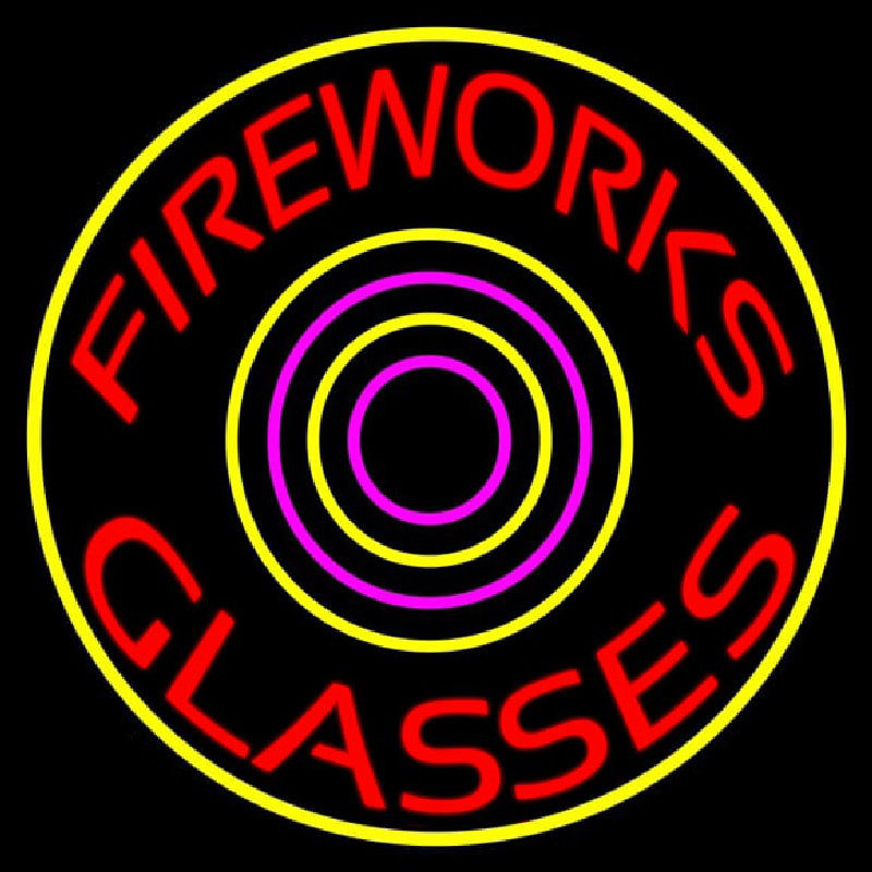 Fire Work Glasses 2 Leuchtreklame