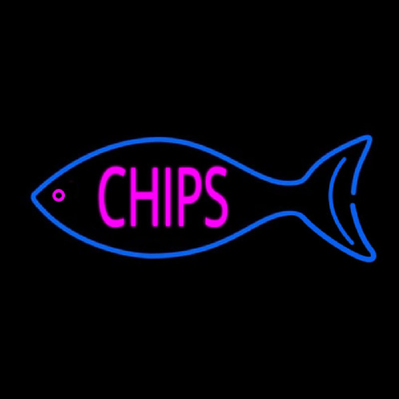 Fish Logo Chips Leuchtreklame