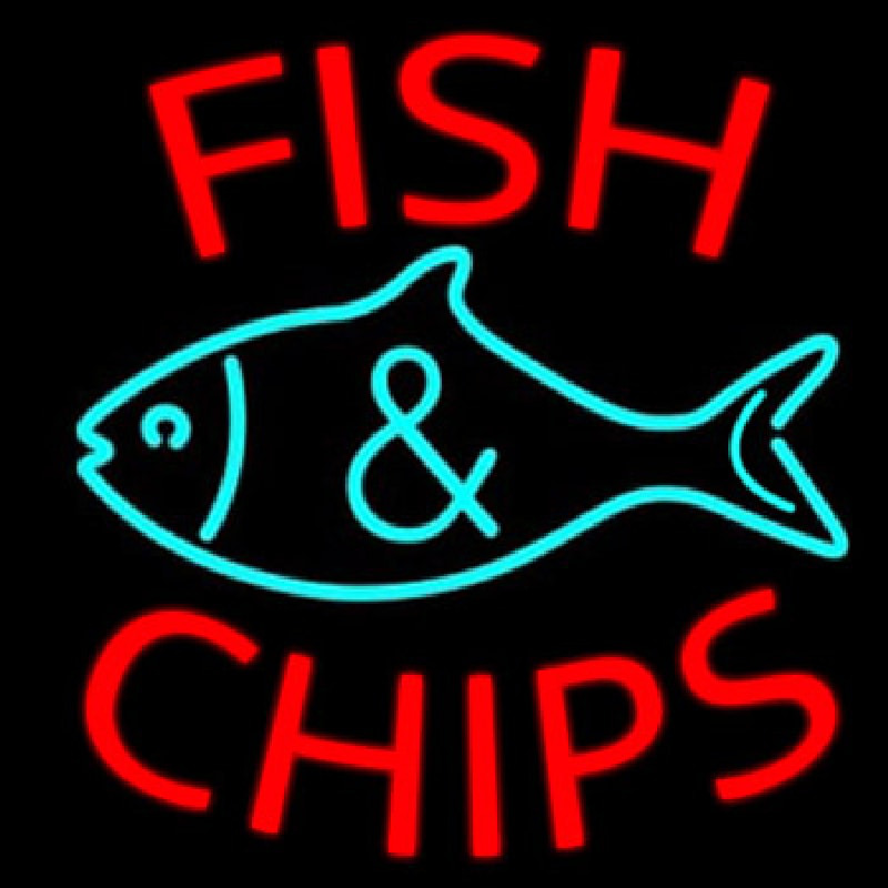 Fish Logo Fish And Chips Leuchtreklame