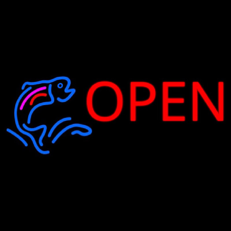 Fish Logo Open Block Leuchtreklame