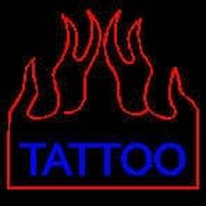 Flaming Tattoo Leuchtreklame
