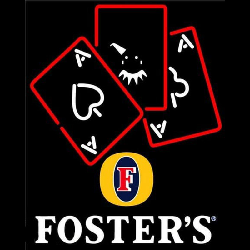 Fosters Ace And Poker Beer Sign Leuchtreklame