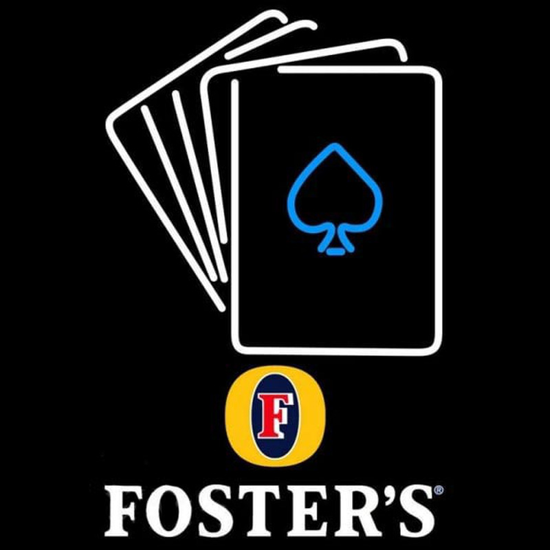 Fosters Cards Beer Sign Leuchtreklame