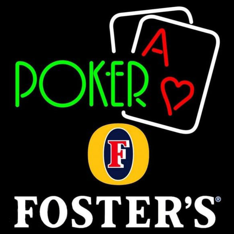 Fosters Green Poker Beer Sign Leuchtreklame