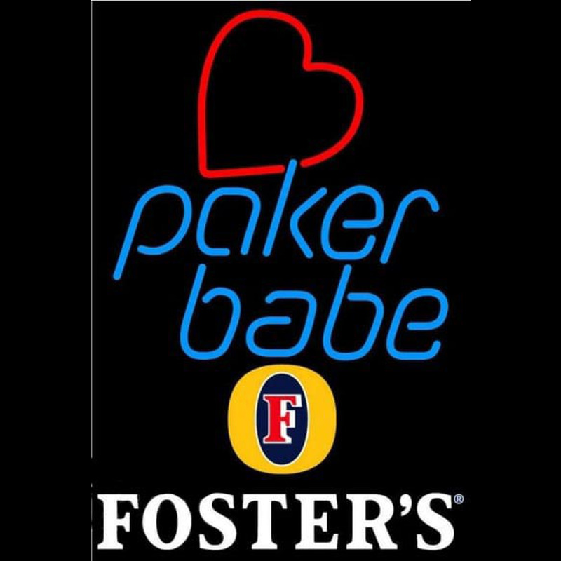 Fosters Poker Girl Heart Babe Beer Sign Leuchtreklame