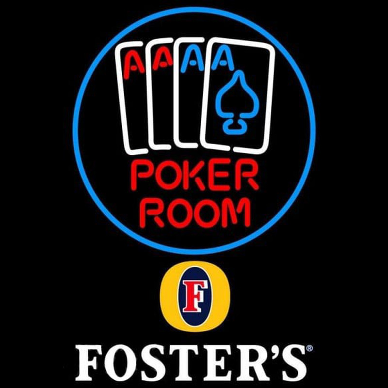 Fosters Poker Room Beer Sign Leuchtreklame