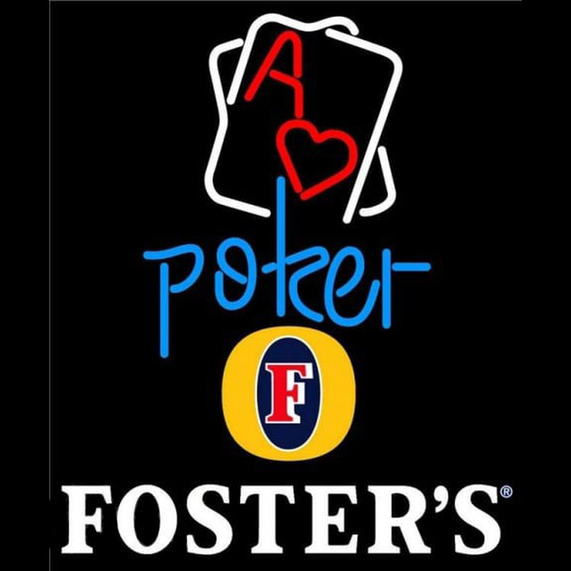 Fosters Rectangular Black Hear Ace Beer Sign Leuchtreklame