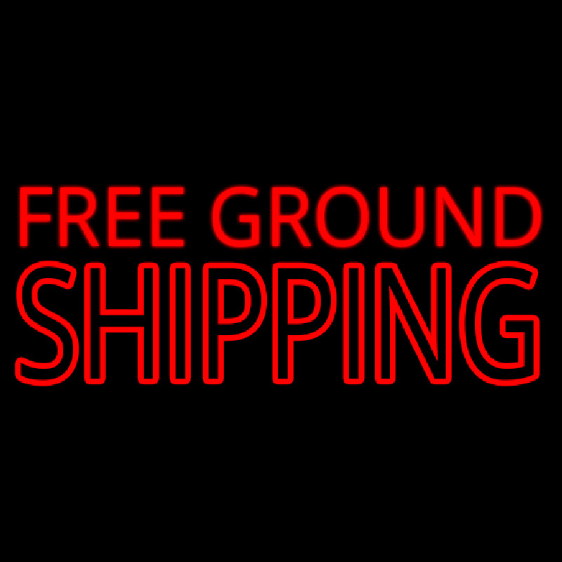 Free Ground Shipping Block Leuchtreklame