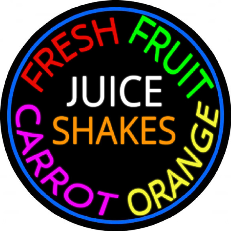 Fresh Fruit Juice Carrot Orange Shakes Leuchtreklame