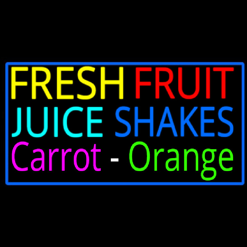 Fresh Fruit Juice Carrot Orange Shakes Leuchtreklame