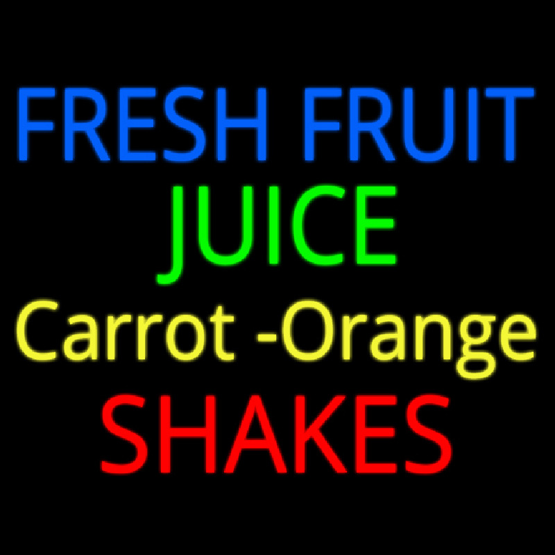Fresh Fruit Juice Carrot Orange Shakes Leuchtreklame